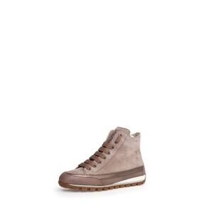 NEW CANDICE COOPER women's janis strip leather velour high top sneakers in taupe